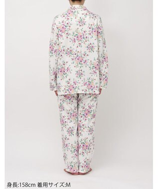 WACOAL ワコール_リラックス＆スリープ パジャマ 綿混(本体) あったか 長袖 長ズボン ミントン レディース NDW462 /ワコール ホワイト