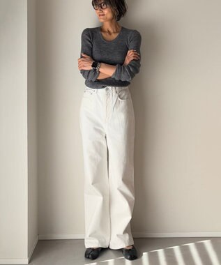 woadblue ＜坪田あさみさんコラボ＞SALUU　サルー /デニムパンツ ホワイト WHITE