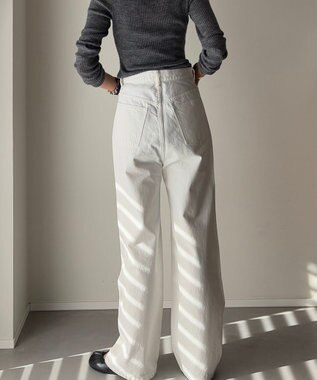 woadblue ＜坪田あさみさんコラボ＞SALUU　サルー /デニムパンツ ホワイト WHITE