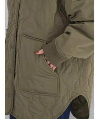 AMERICAN HOLIC キルポカリブ付きキルティングブルゾン Khaki