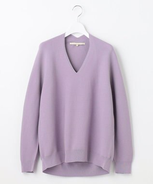 自由区 【洗える】コットンストレッチホールガーメント プルオーバーニット ローズ系