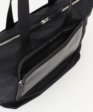 Y'SACCS ナイロン×リサイクルレザー　コンビマルチトート ブラック