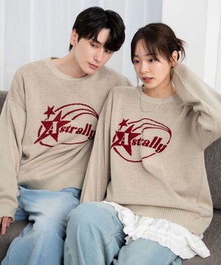 WEGO 【新色追加/ユニセックス着用ITEM/SMLサイズ展開】ジャガードグラフィックプルオーバー（LS） 柄1