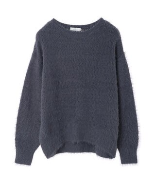 earth music&ecology ゆるモヘアライクレースニット Charcoal Gray