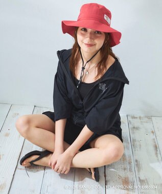 OP／FILA 【Ocean Pacific×ハローキティ】ラッシュパーカー ブラック