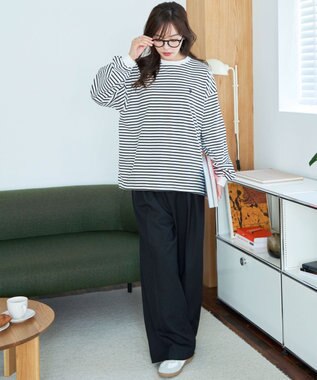 WEGO USPOLOだぼそでカラーロンT ホワイトボーダー