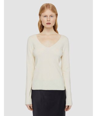 JOSEPH 【FOUNDATIONS】シルクストレッチ　Vネックニット Ivory