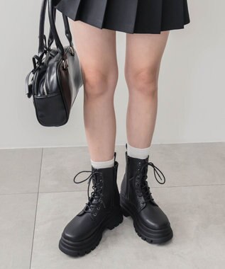 WEGO レースアップショートブーツ ブラック