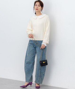 組曲 S ライトデシン プリーツブラウス アイボリー系