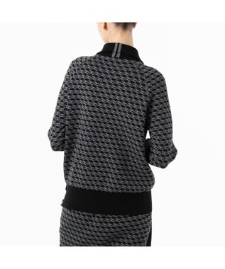 ZERO HALLIBURTON 【セットアップ可能】 モノグラム柄 ハーフジップニット ZHG-W5A4b 85137 ブラック