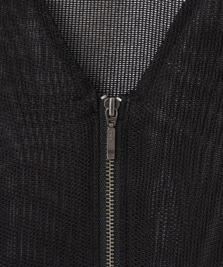 ICB L 【洗える】Ta/Peメッシュ ブルゾン ブラック系