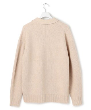 J.PRESS YORK STREET 【UNISEX】ウールカシミヤ スキッパーニットポロシャツ アイボリー系