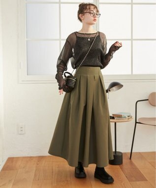 WEGO 【ANGIE VINTAGE】ハイウエストタックフレアスカート