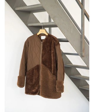 AMERICAN HOLIC キルポカボアＭｉｘキルティングコート Brown