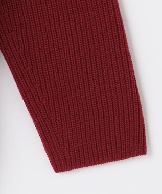 ANY ウールブレンドバルキーニット Vネック ボルドー