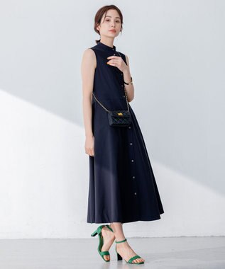 組曲 S 【速乾・撥水】ハイカウントタフタ ワンピース ネイビー系