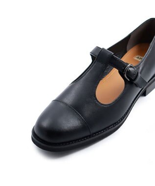 APOM イタリアンカーフ Tストラップシューズ 30 ブラック