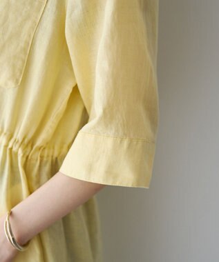 YECCA VECCA フレンチリネンドロストワンピース Yellow