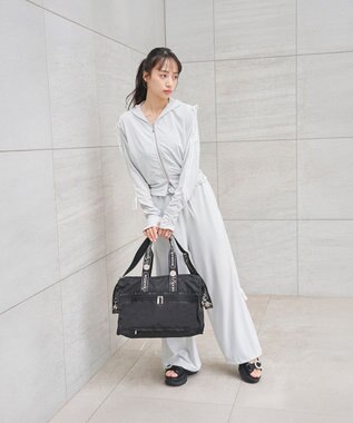 LeSportsac DELUXE MED WEEKENDER MH/ロゴジャガードブラックスナイデル ロゴジャガードブラックスナイデル