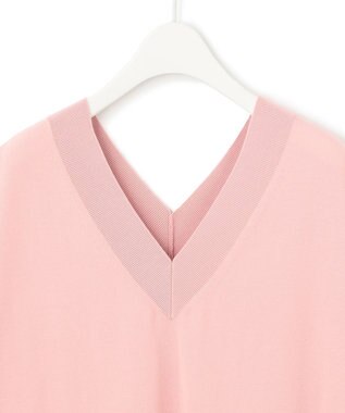 ICB 【洗える】 ガスコットンハイゲージ Vネックニット アッシュピンク系