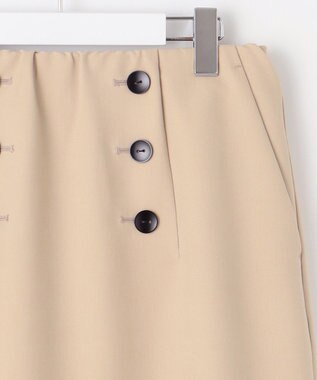 自由区 【洗える】オックスストレッチストレート スカート ベージュ