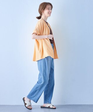 ANY フレンチリネンシャツブラウス オレンジ