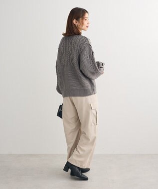 Green Parks 変形ケーブルニットプルオーバー Gray