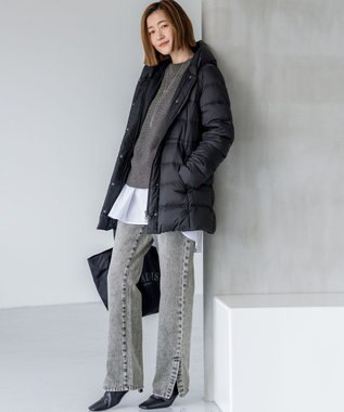 23区 【VERY掲載/新色追加】シレータフタ ミドル丈 ダウンコート ブラック系