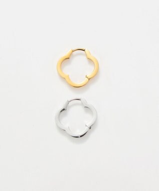 Phoebe 【金属アレルギー対応】フラワーワンタッチフープピアス　ゴールド/サージカルステンレス（片耳） ゴールド