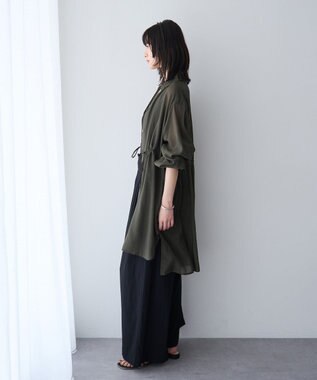 YECCA VECCA シアー2way袖バルーンチュニック Charcoal Gray