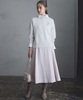 組曲 L ウールカシミヤミックス ロールネック ニット 【WEB限定】シルバーグレー系9