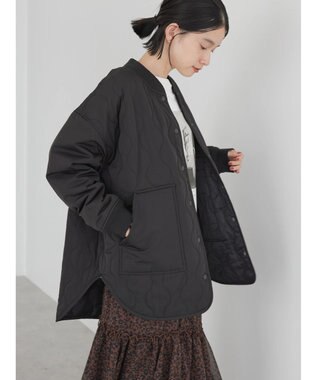 AMERICAN HOLIC キルポカリブ付きキルティングブルゾン Black