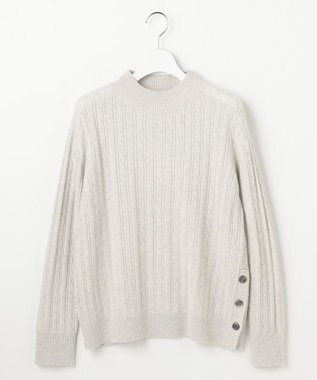 J.PRESS LADIES L WOOL BLEND AIR ハイネック ニット グレー系