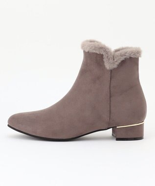 ANY SIS 【23.0~24.5cm】メタルポイントフェイクファーレディ ブーツ モカ