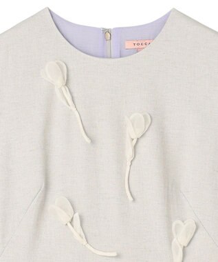 TOCCA 【洗える】TULIP FLUFF ドレス ライトグレー系