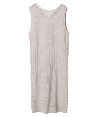 Green Parks すかし柄ロングベスト Light Gray