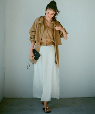 23区 【洗える/撥水加工】ナイロン2WAYストレッチ フーデットアウター ブラウン系