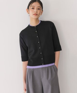 組曲 マイラックカラー 6分袖 ニット ウィステリア系