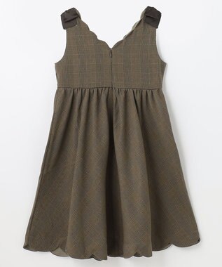 ANY KIDS チェックジャンパースカート ベージュチェック