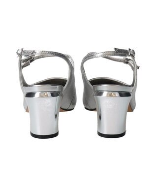 INTER-CHAUSSURES 【CARRANO】ワンストラップバックバンドパンプス シルバー