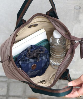 FOLNA RD ダイヤキルティング 2WAYトートバッグ グレー