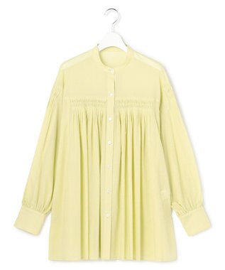 23区 L 【SLOW/一部店舗限定】コットンボイル ギャザー ブラウス イエロー系