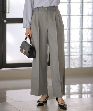 ANY SIS S 【洗える】褒めらレディ ワイドパンツ グレーシャンブレー