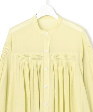 23区 L 【SLOW/一部店舗限定】コットンボイル ギャザー ブラウス イエロー系