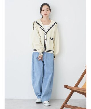 earth music&ecology セーラーニットカーディガン Ivory
