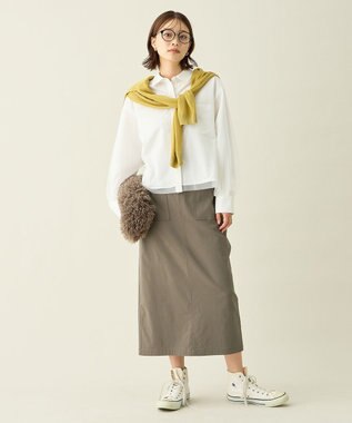 ANY L クロップドチュールコンビシャツ エクリュ