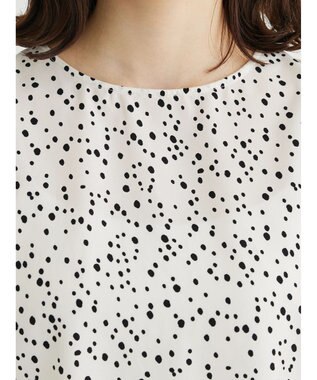 Green Parks 異素材ドットブラウス Light Beige