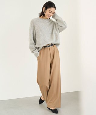 UNFILO カシミヤブレンド オフネックニット グレー