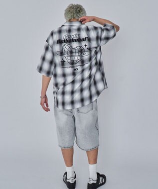 WEGO 【ユニセックス着用ITEM】グラフィックオンブレチェックシャツ（SS） ホワイトチェック1
