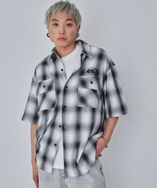 WEGO 【ユニセックス着用ITEM】グラフィックオンブレチェックシャツ（SS） ホワイトチェック1